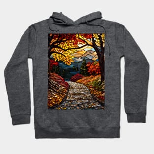 Stained Glass Autumn Scene Hoodie